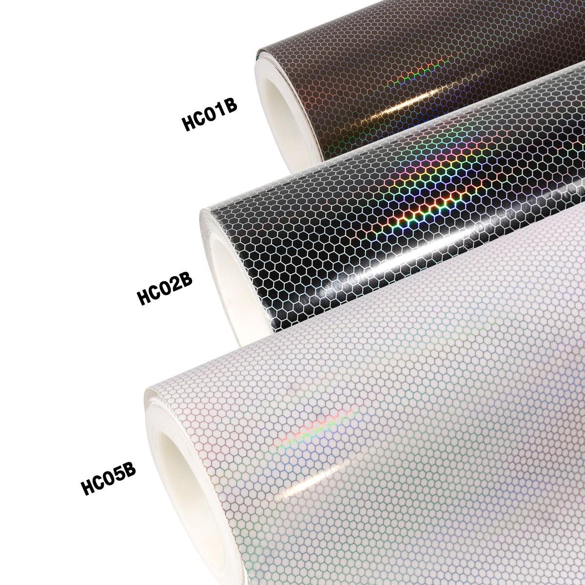 3 in 1 Holographic Honeycomb Headlight Film Kit with Air Channel Paper Liner
