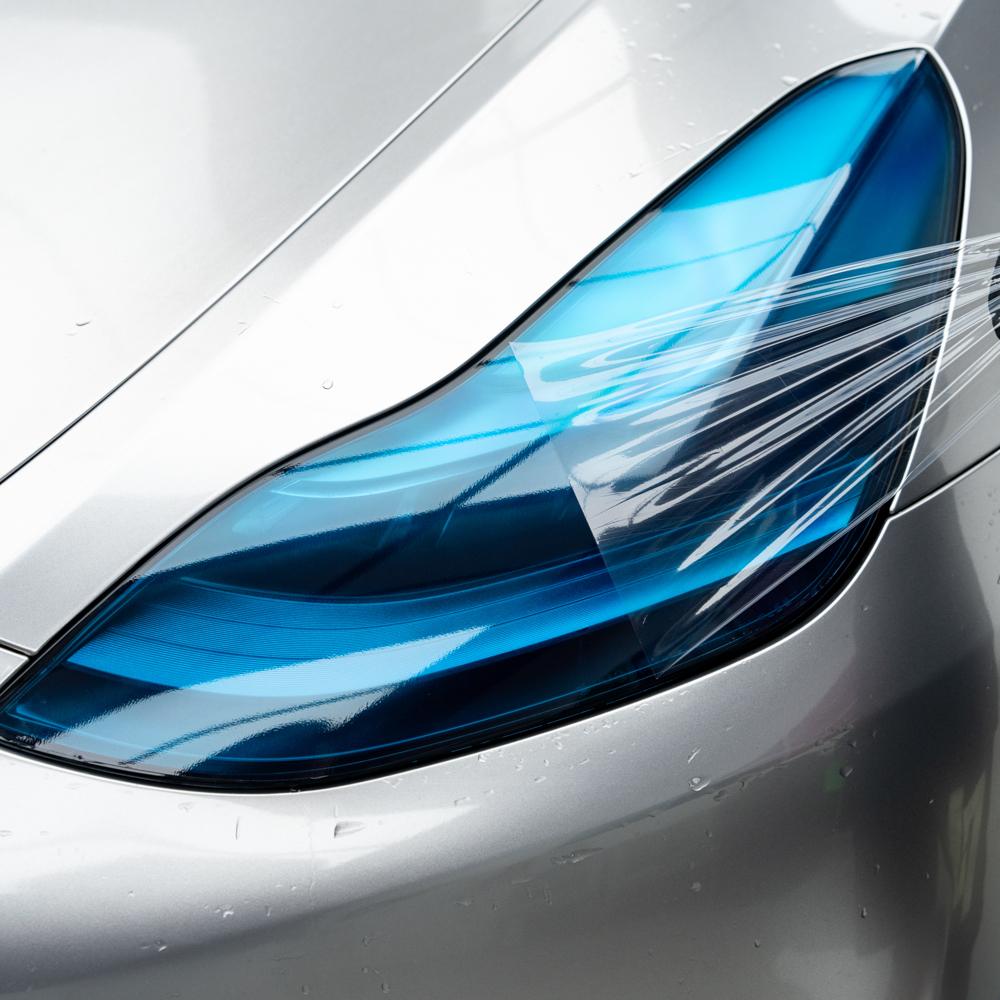 Deep Blue Headlight Film With Air Channel Paper Liner