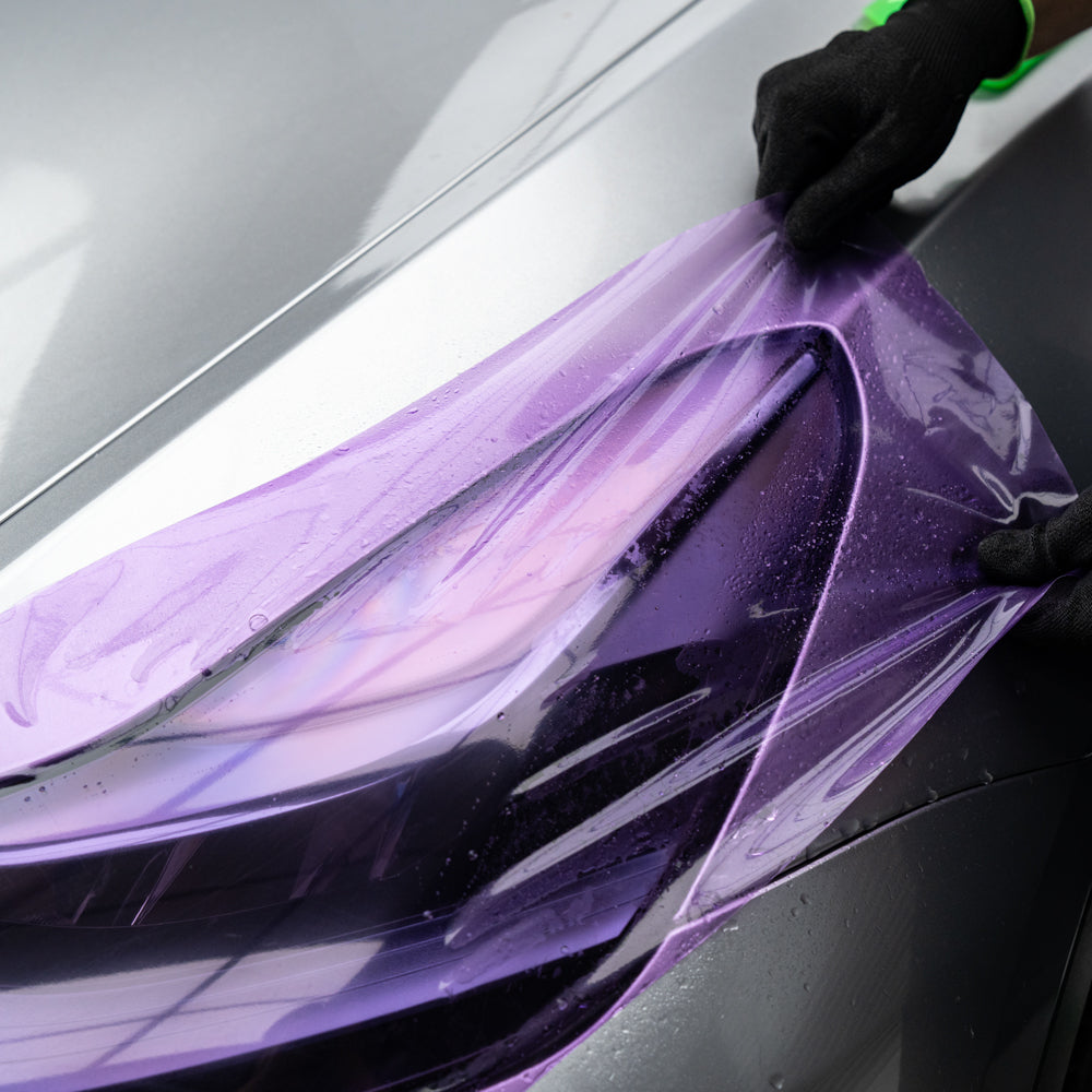 Purple Headlight Film With Air Channel Paper Liner