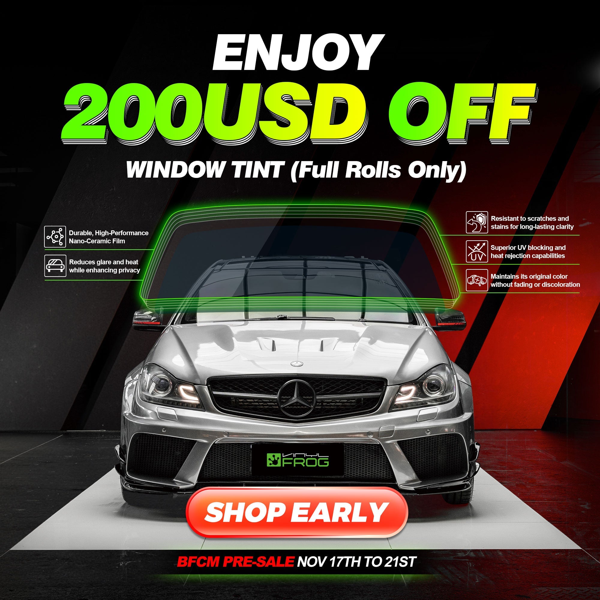 200USD OFF Window Tint Full Rolls | BFCM 2025