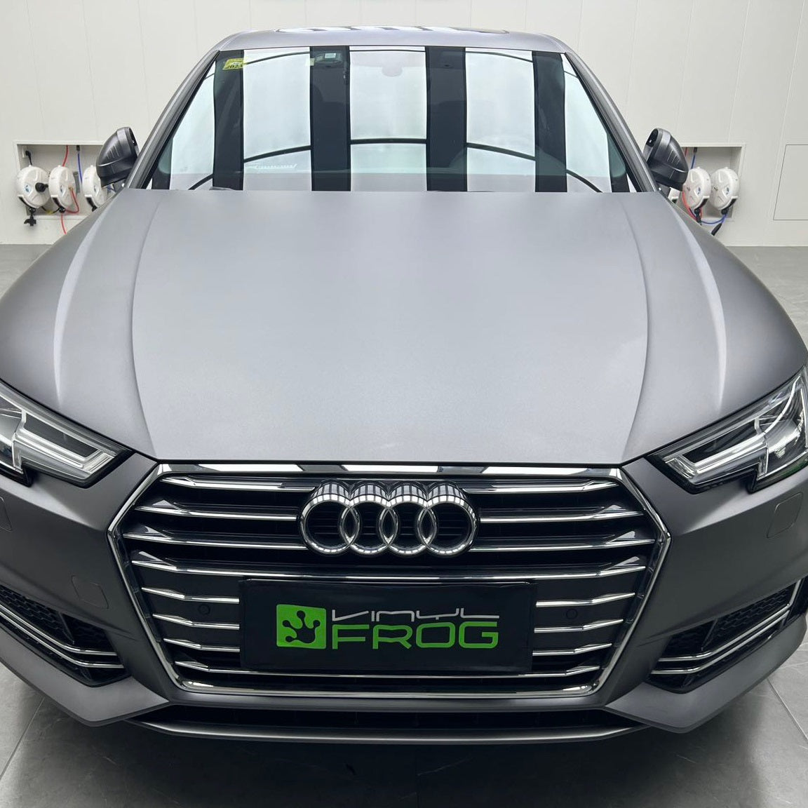 Audi wrapped in Matte Metallic Gray vinyl wrap