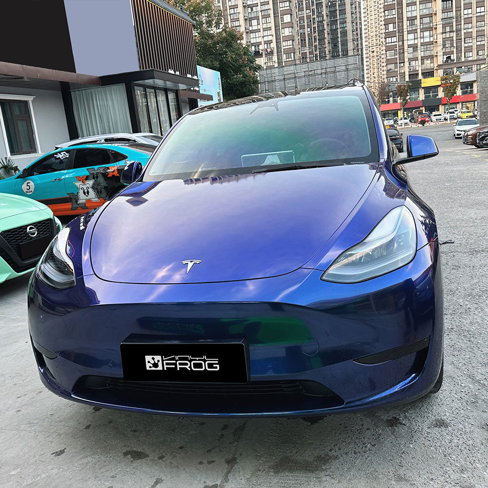 Glossy Metallic Everton Blue Vinyl Wrap