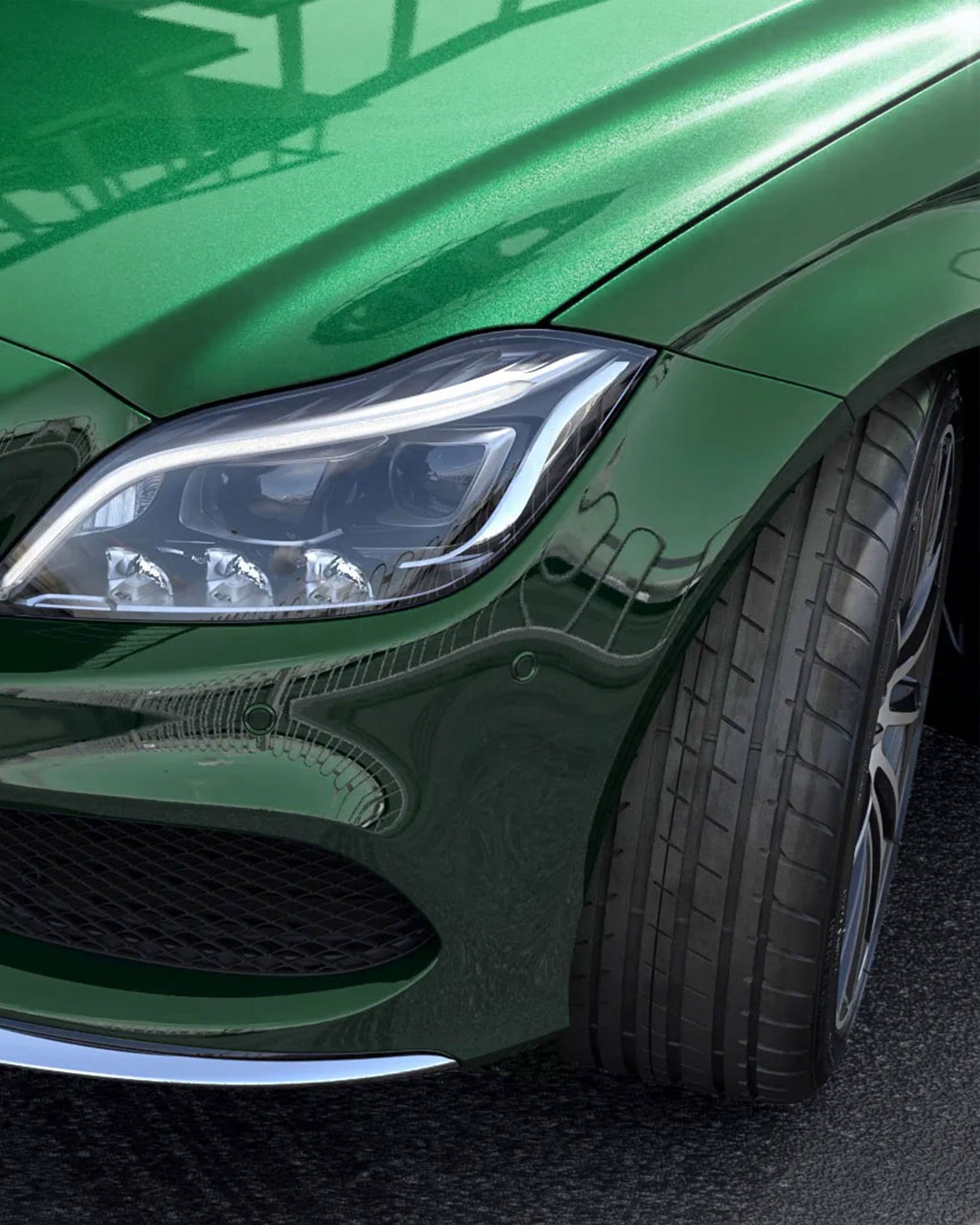 Glossy Metallic Irish Green Color PPF (Paint Protection Film)
