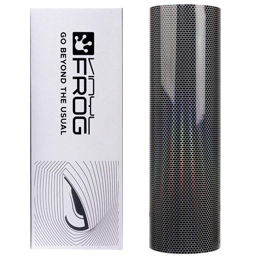 Deep Black Holographic Honeycomb Headlight Film With Air Channel Paper Liner