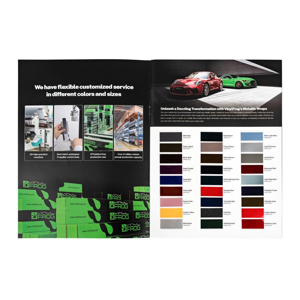 Automotive Vinyl Wrap Film Color Sample Booklet