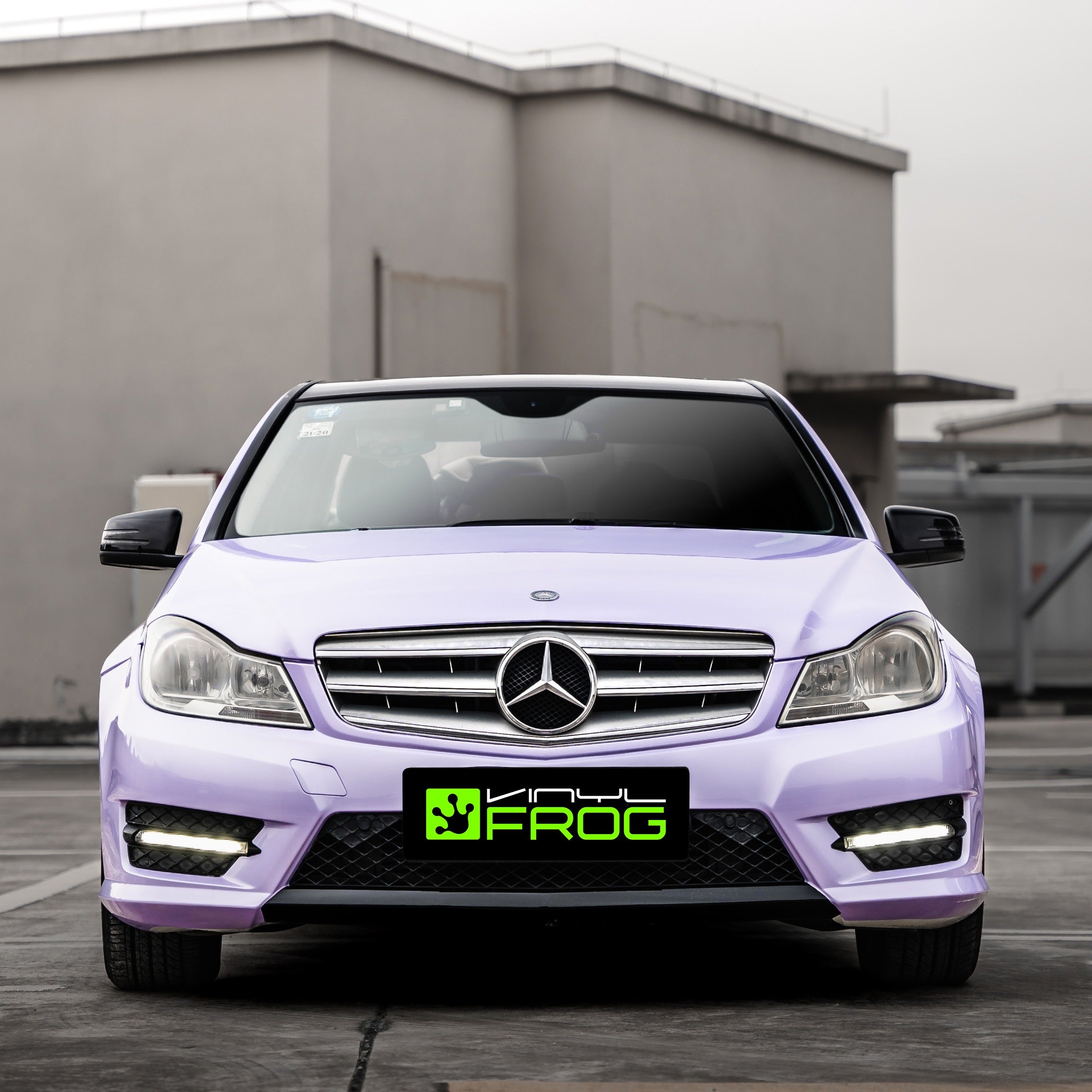 Mercedes wrapped in Super Glossy Periwinkle Purple Vinyl Wrap