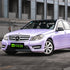 Side View  Mercedes Super Glossy Periwinkle Purple Vinyl Wrap