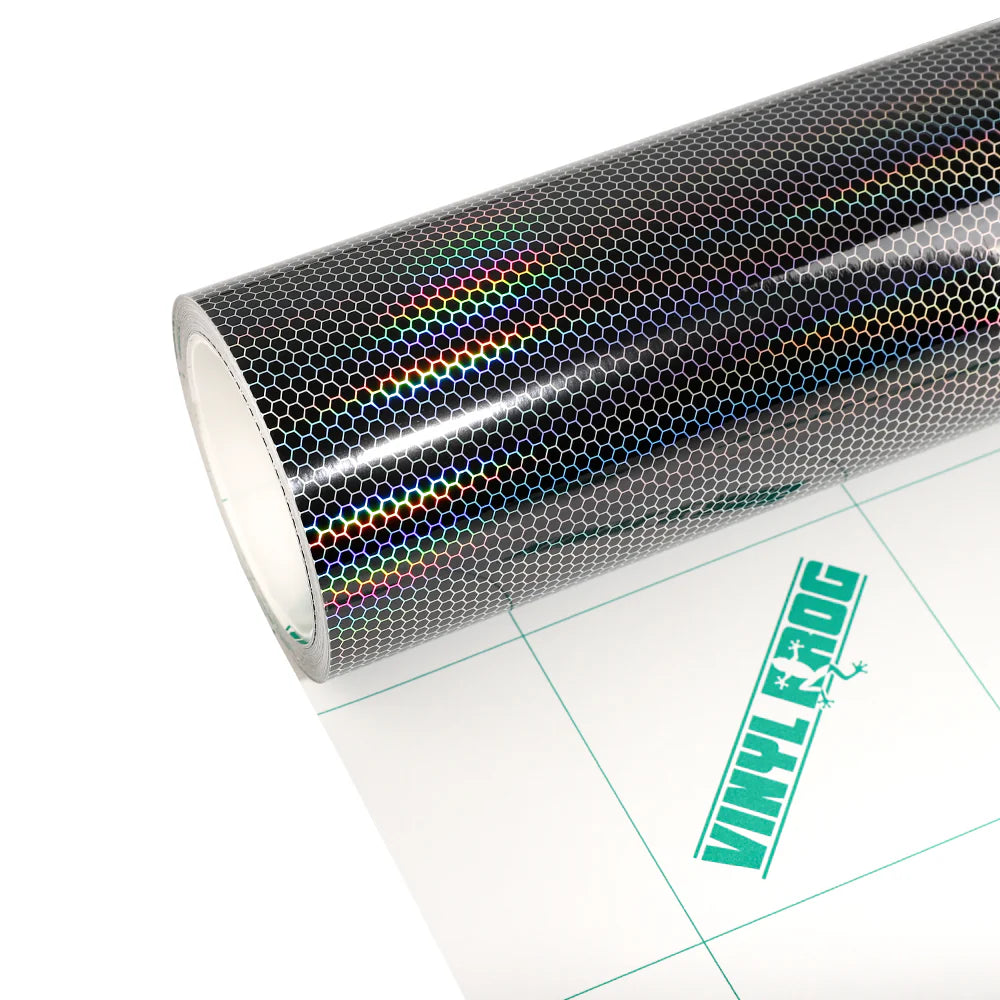 3 in 1 Holographic Honeycomb Headlight Film Kit with Air Channel Paper Liner