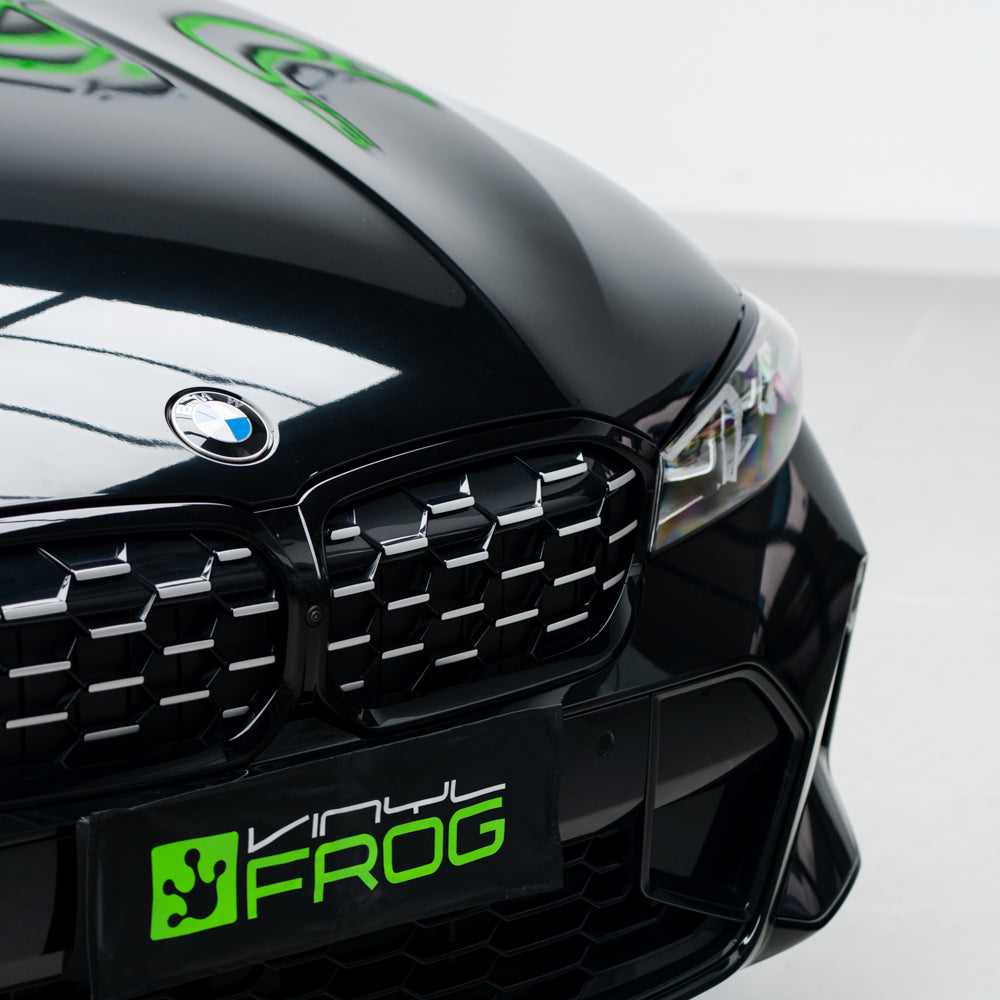 Super Glossy Piano Black car wrap.