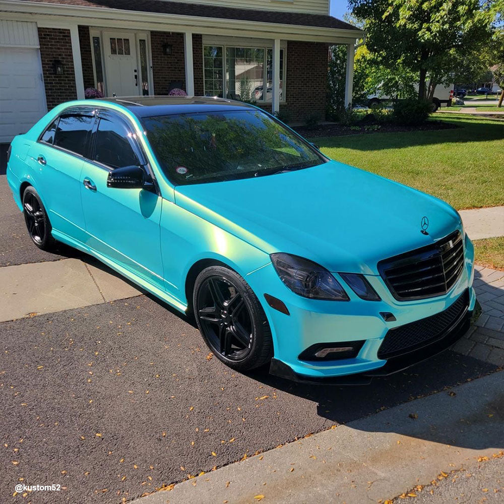 Candy Metallic Neon Ice Blue car wrap.