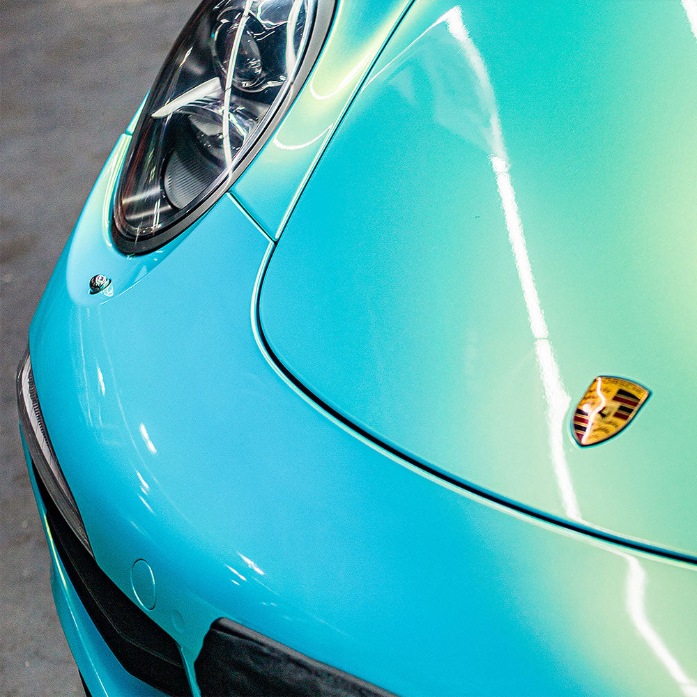 Candy Metallic Neon Ice Blue car wrap.