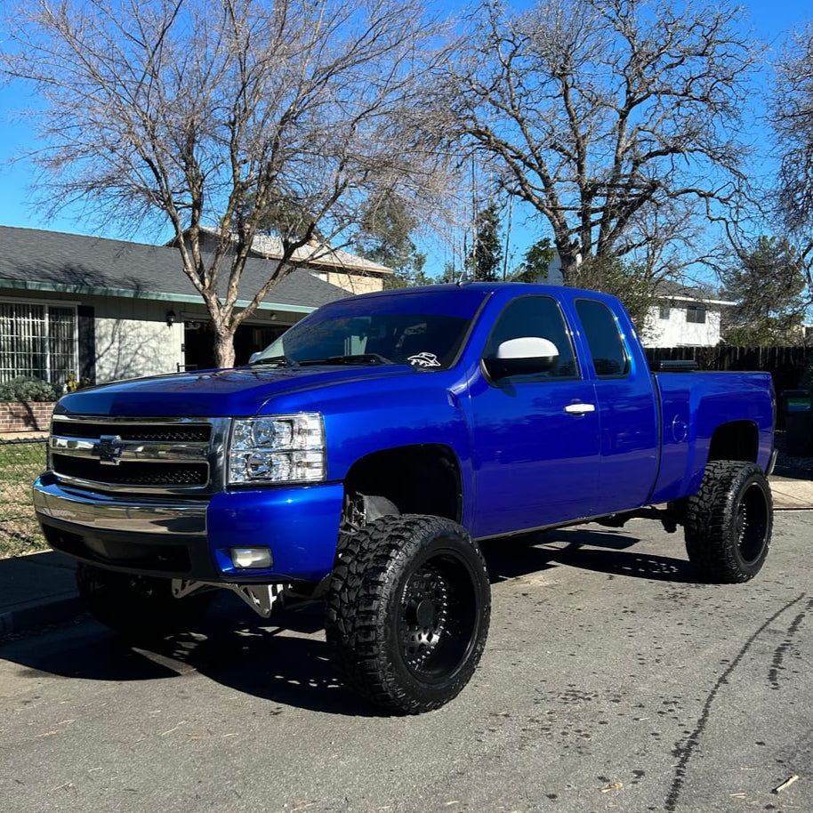 Chevrolet Silverado wrapped in Glossy Metallic Pearl Blue vinyl wrap
