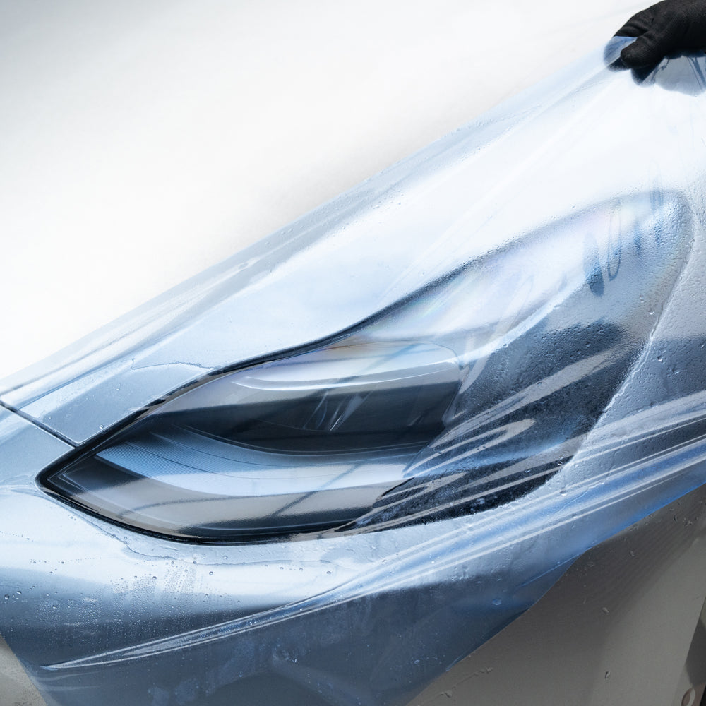 Light Blue Headlight Film With Air Channel Paper Liner