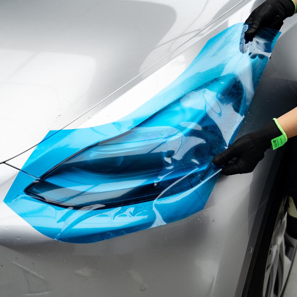 Deep Blue Headlight Film With Air Channel Paper Liner