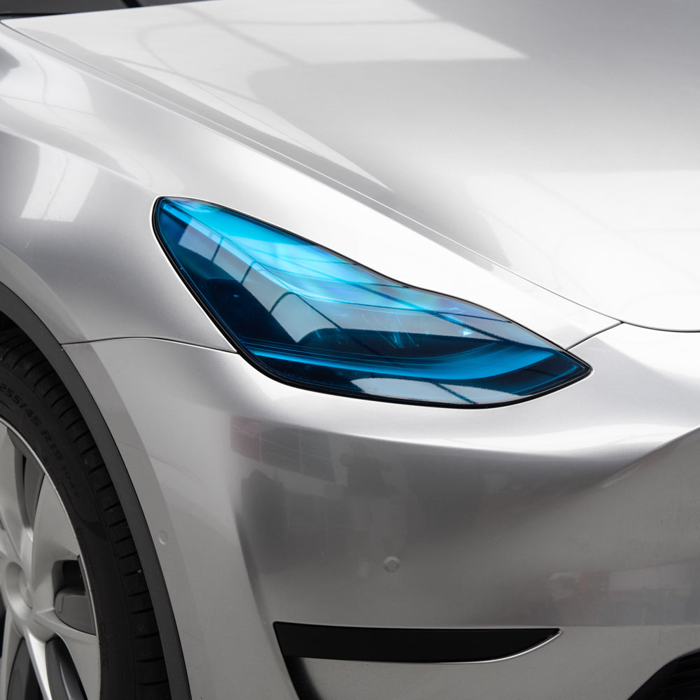Deep Blue Headlight Film With Air Channel Paper Liner