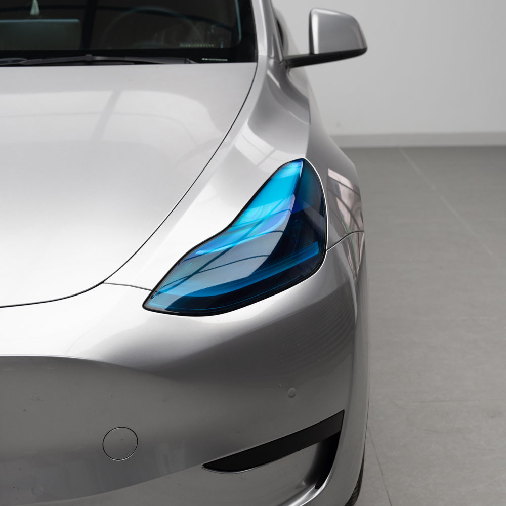 Deep Blue Headlight Film With Air Channel Paper Liner