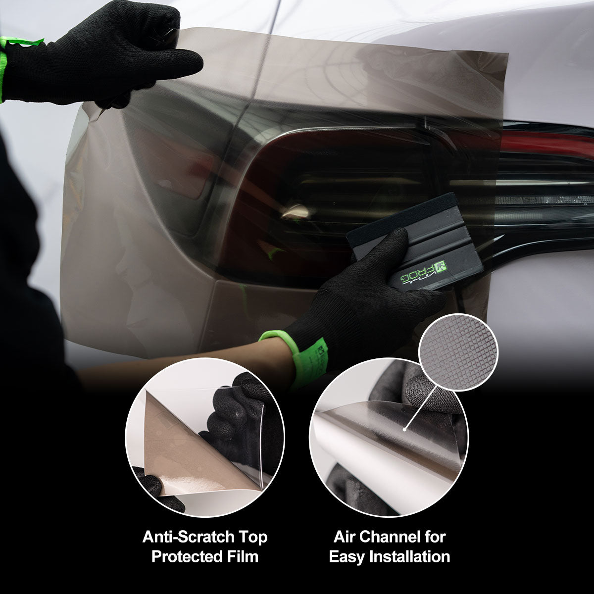 Light Black Headlight Film with Air Channel Paper Liner – vinylfrog
