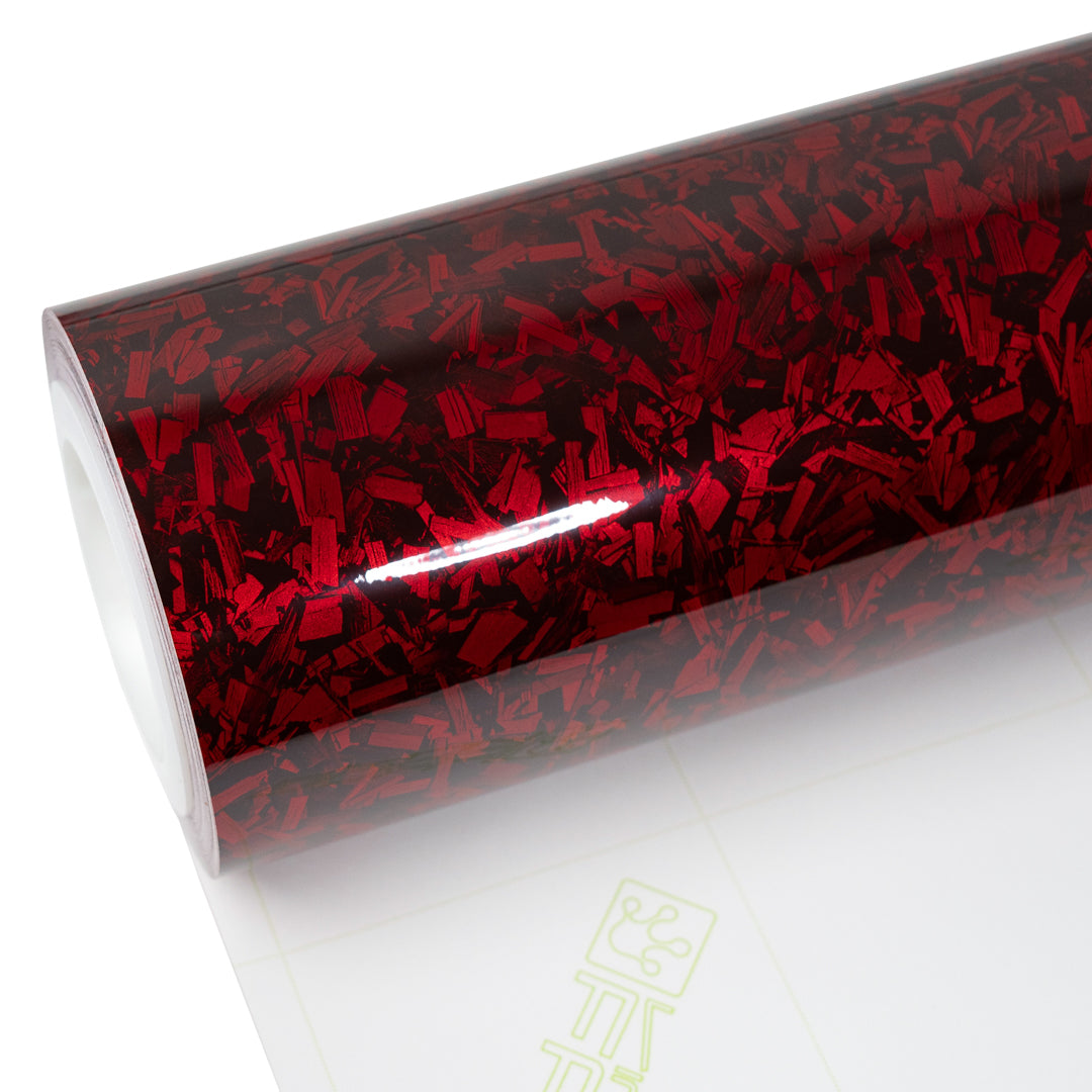 Forged Carbon Fiber Red vinyl wrap roll