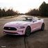 Ford Mustang Convertible wrapped in High Glossy Baby Pink vinyl wrap.