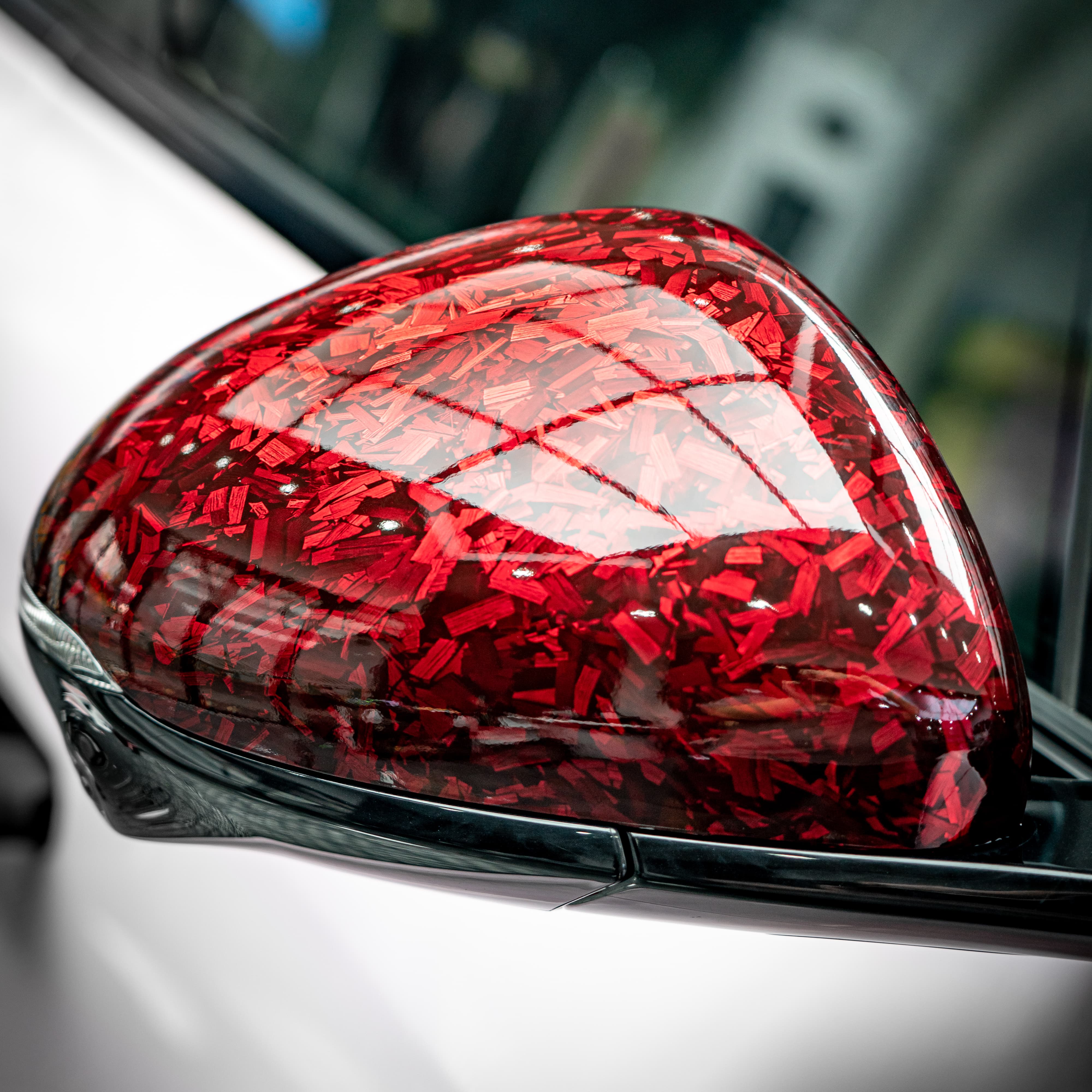 Forged Carbon Fiber Vinyl Wrap side mirror