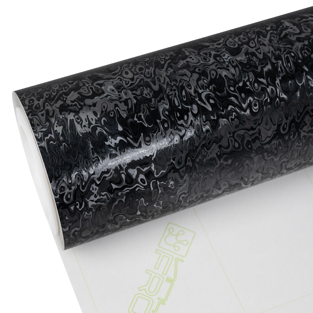 VinylWrap Roll in Gloss Phantom Black Carbon Fiber Finish