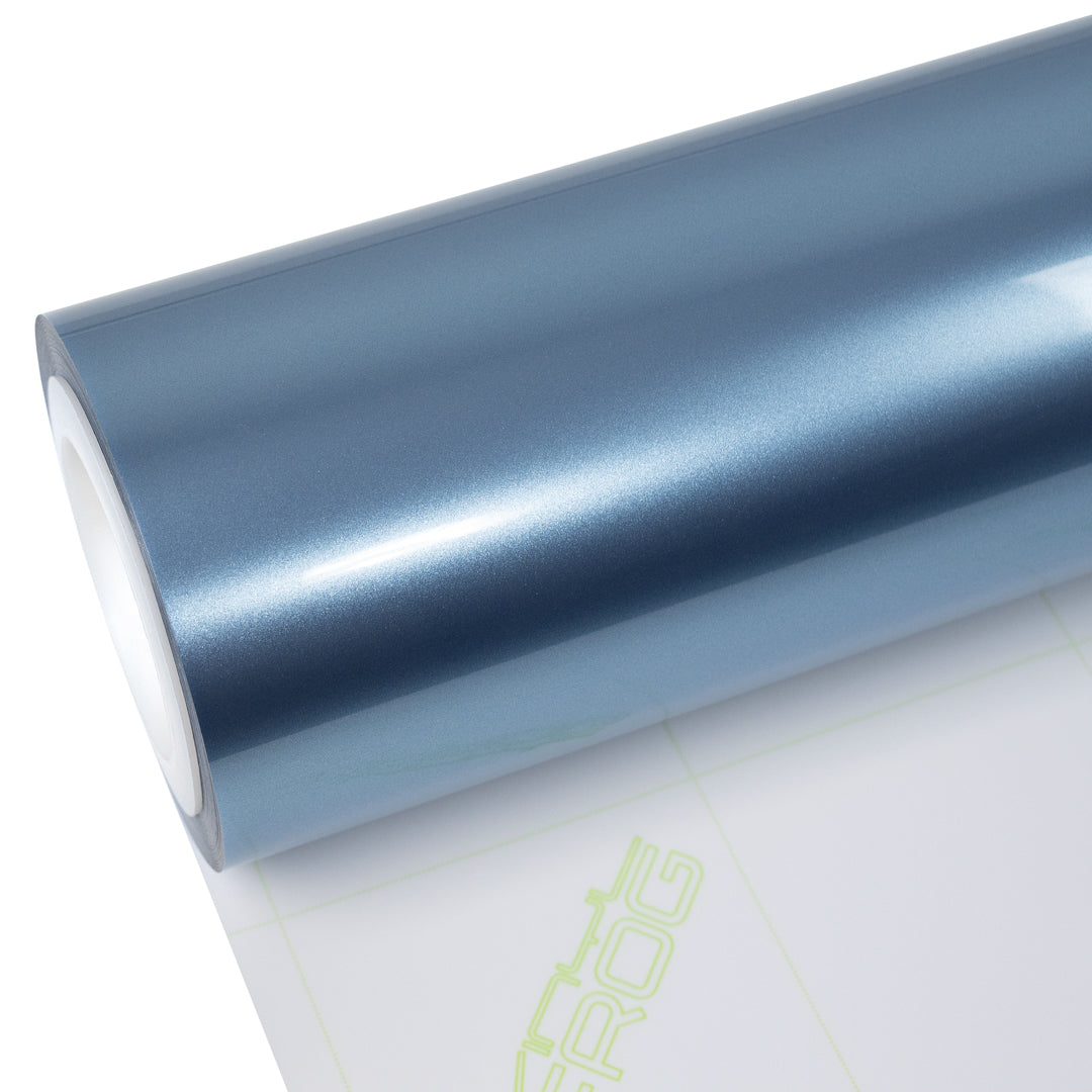 Glossy Metallic Steel Blue vinyl wrap roll