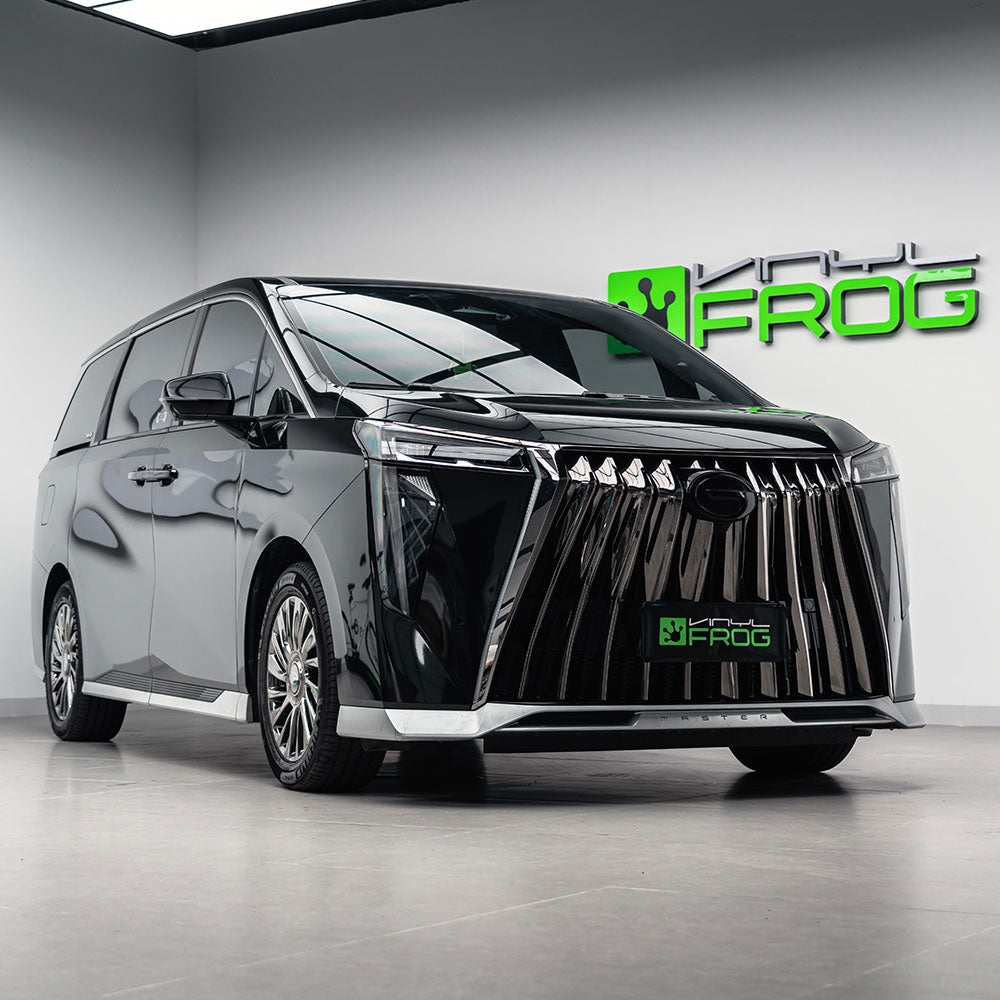 Glossy Metallic Metal Black car wrap.