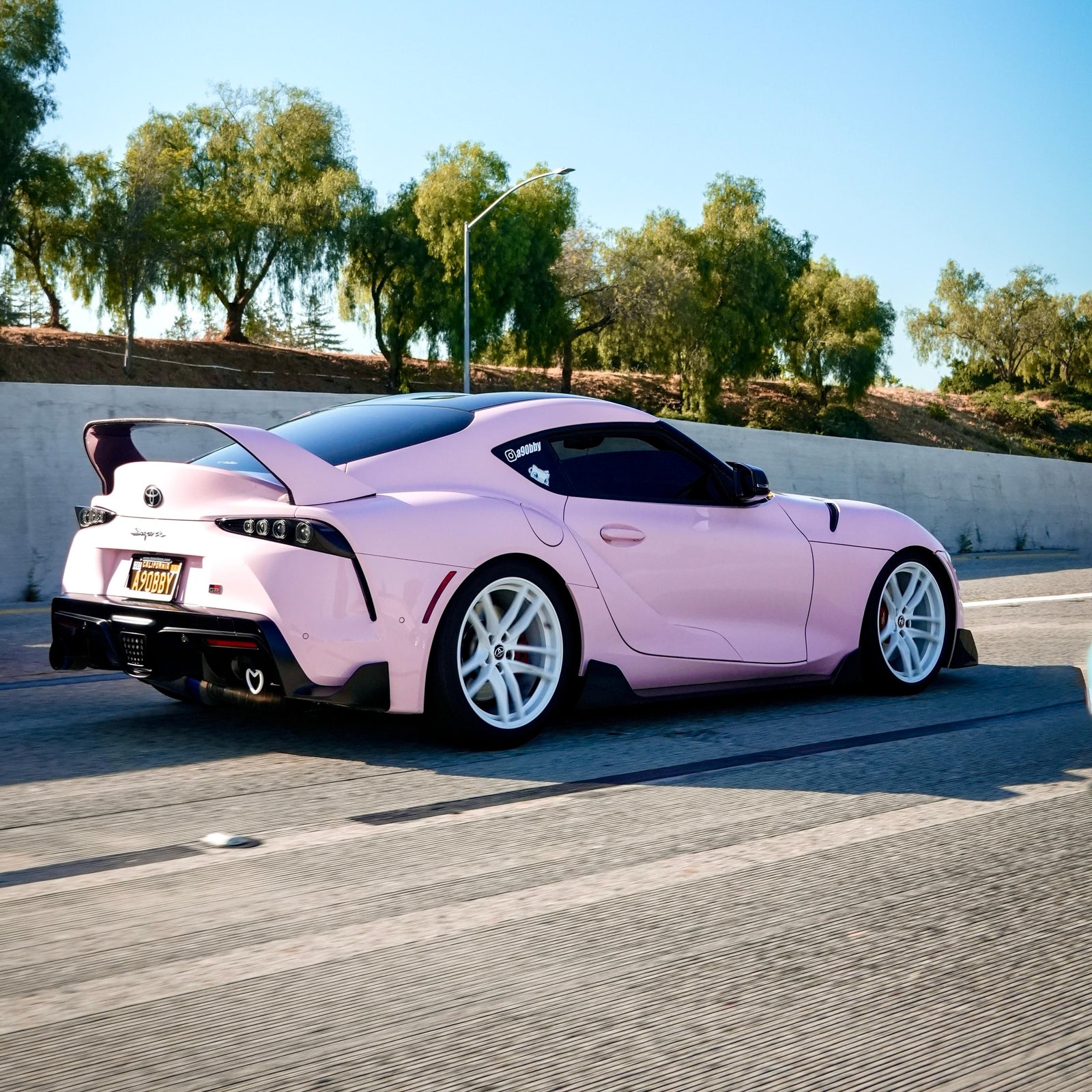 High Glossy Baby Pink car wrap.