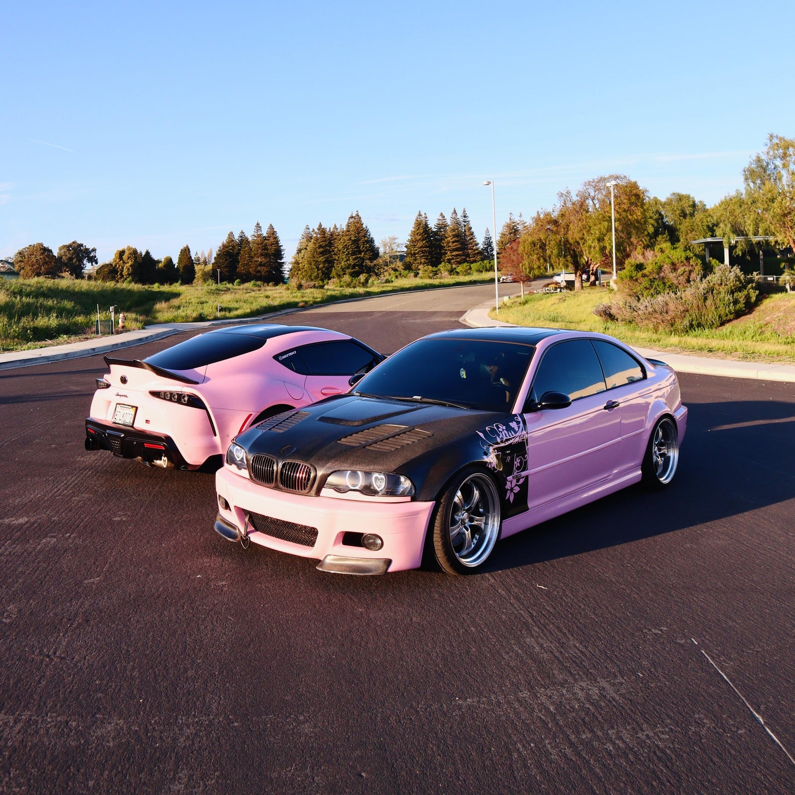 High Glossy Baby Pink car wrap.