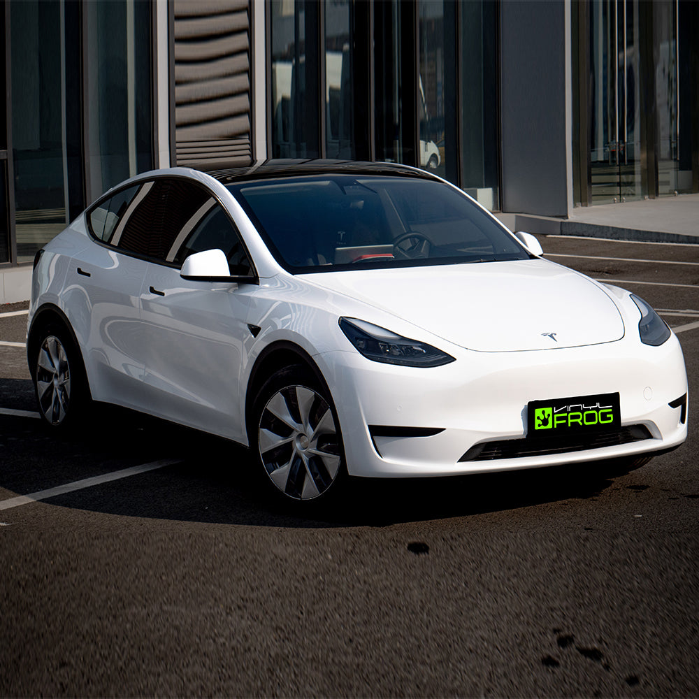 High Glossy Crystal White car wrap.