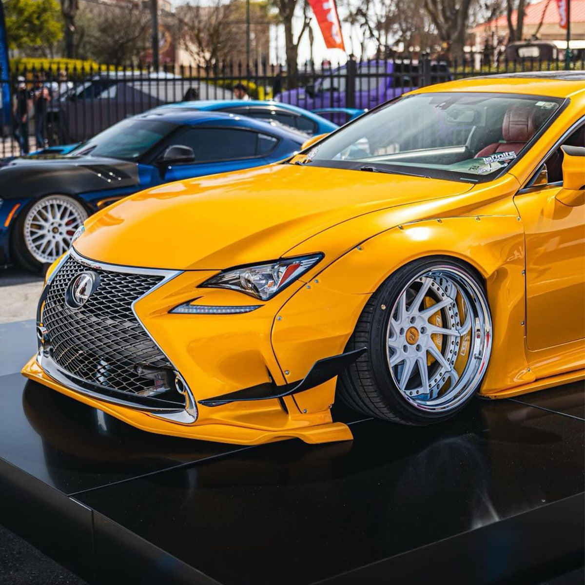 Lexus wrapped in Glossy Metallic Golden Yellow vinyl wrap.