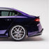 BMW M5 wrapped in Glossy Metallic Midnight Purple Color PPF door view.