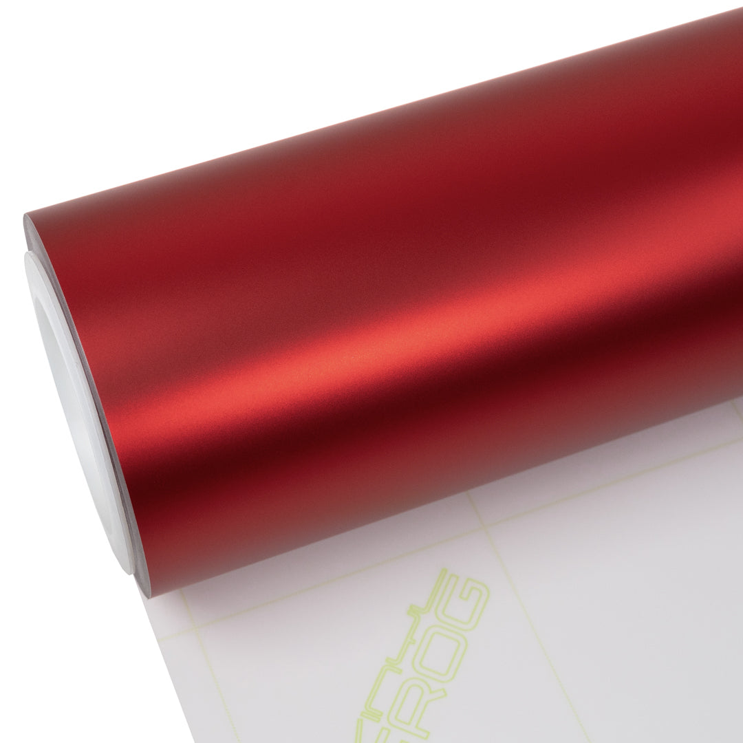 Satin Chrome Prismatic Red Vinyl Wrap