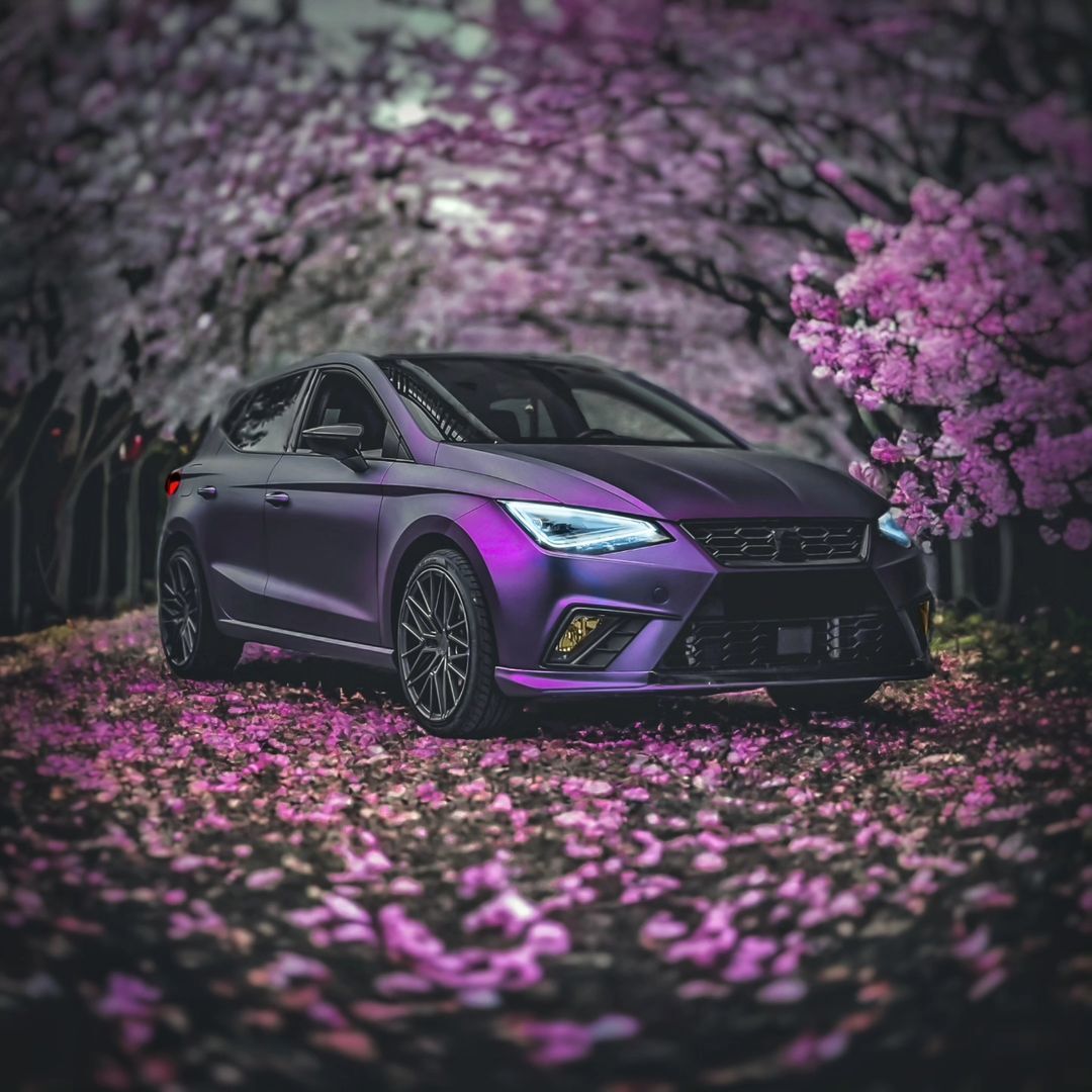 SEAT Ibiza wrapped in Matte Russian Violet Vinyl Wrap.