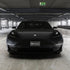 Tesla Model 3 wrapped in Matte Silk Black Vinyl Wrap front view.
