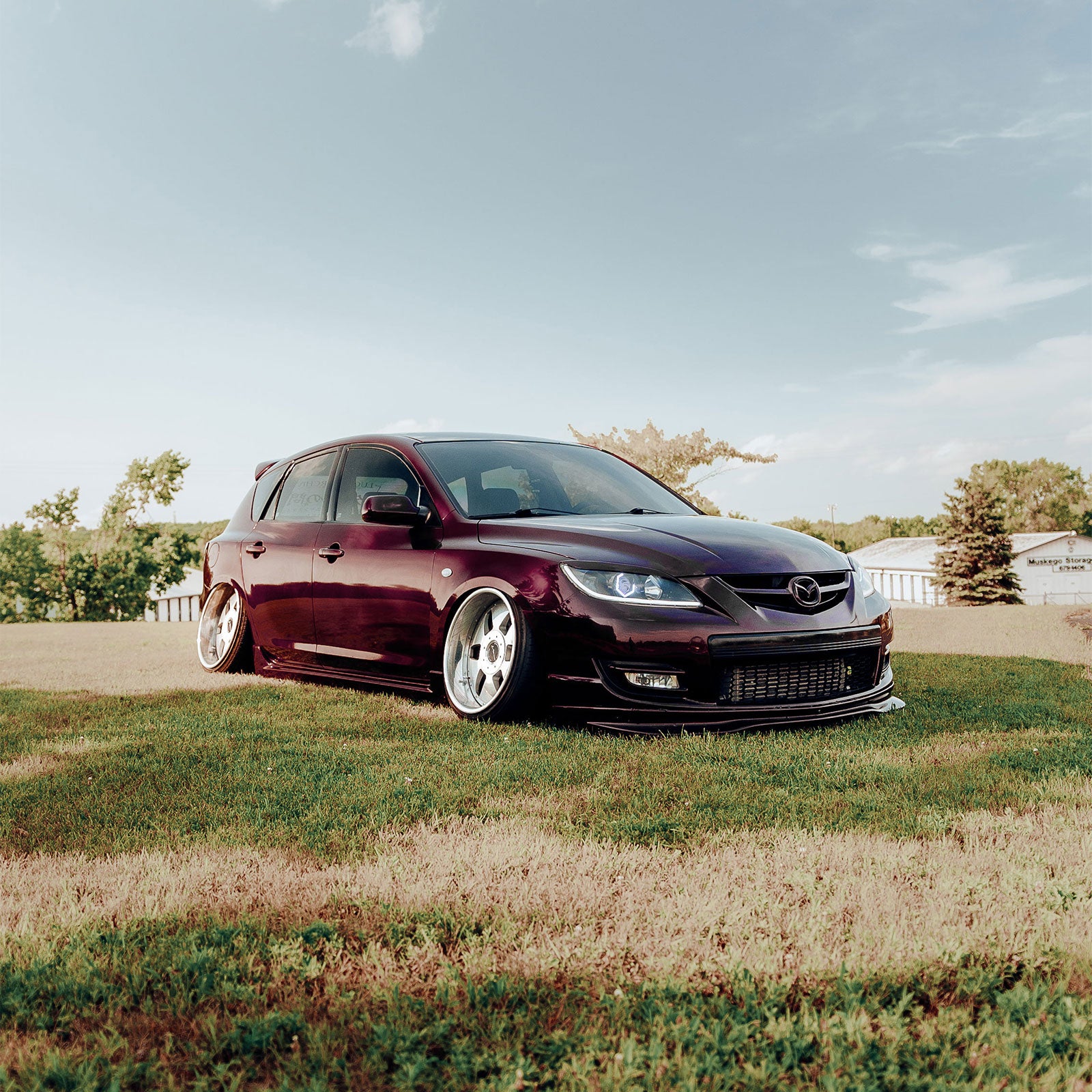 Mazda 3 in Glossy Metallic Black Rose Color PPF