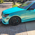 Mercedes-Benz wrapped in Candy Metallic Neon Ice Blue vinyl wrap.