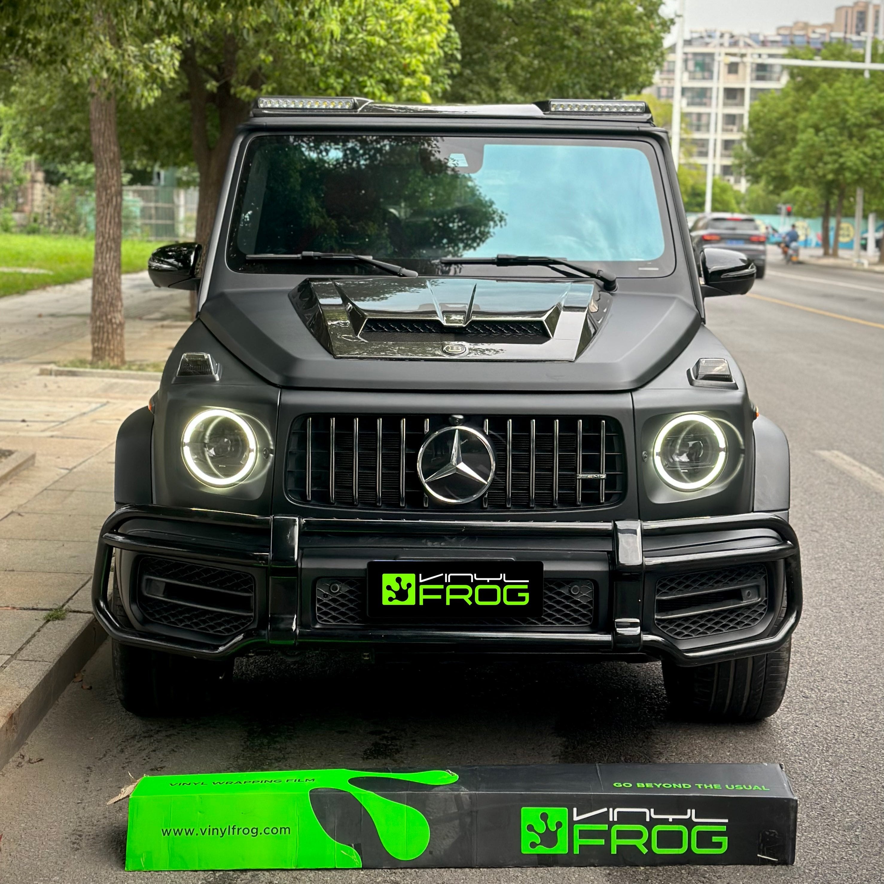 Mercedes-Benz G-Class wrapped in Satin Black Vinyl Wrap.