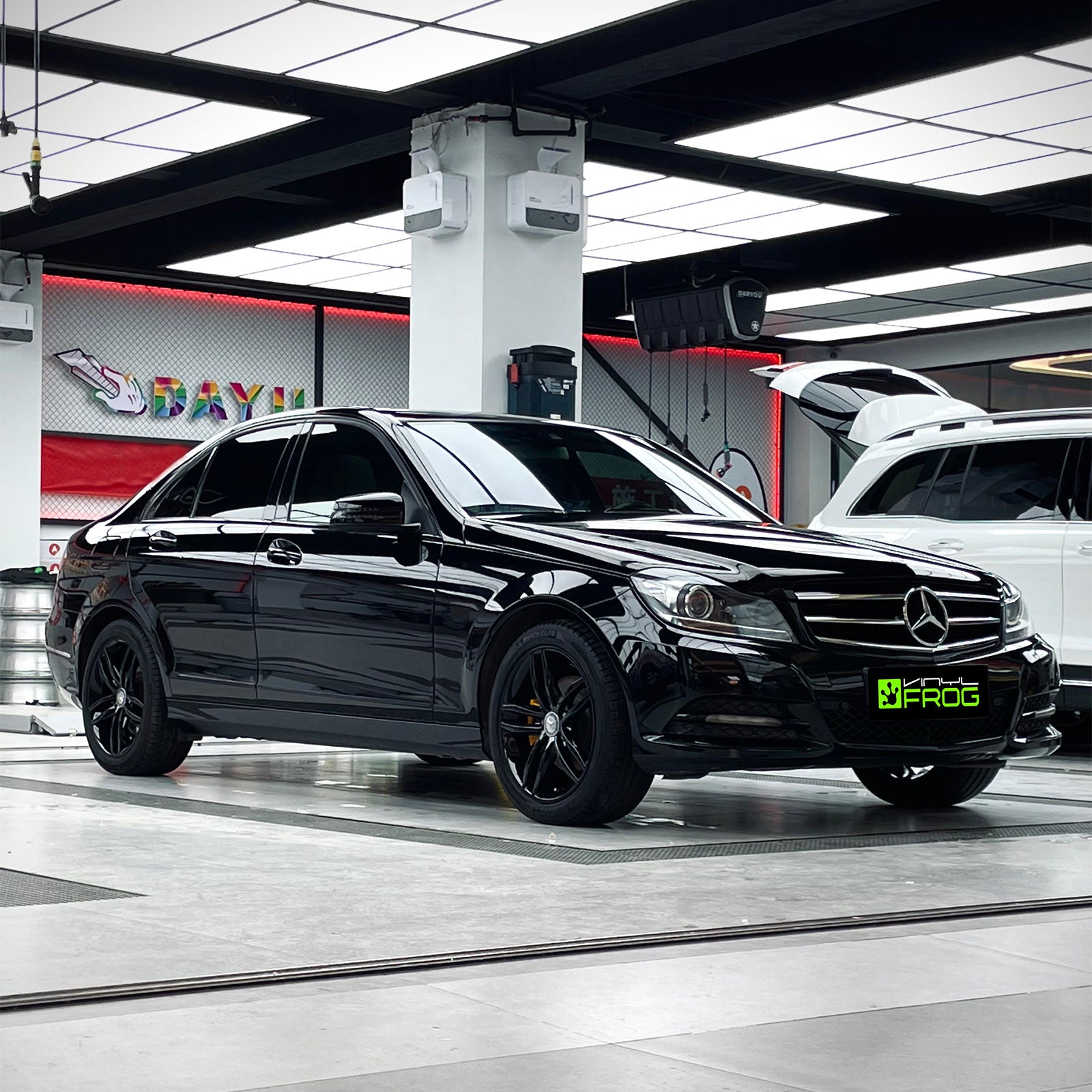 Front View Mercedes-Benz Ultra Gloss Black PPF