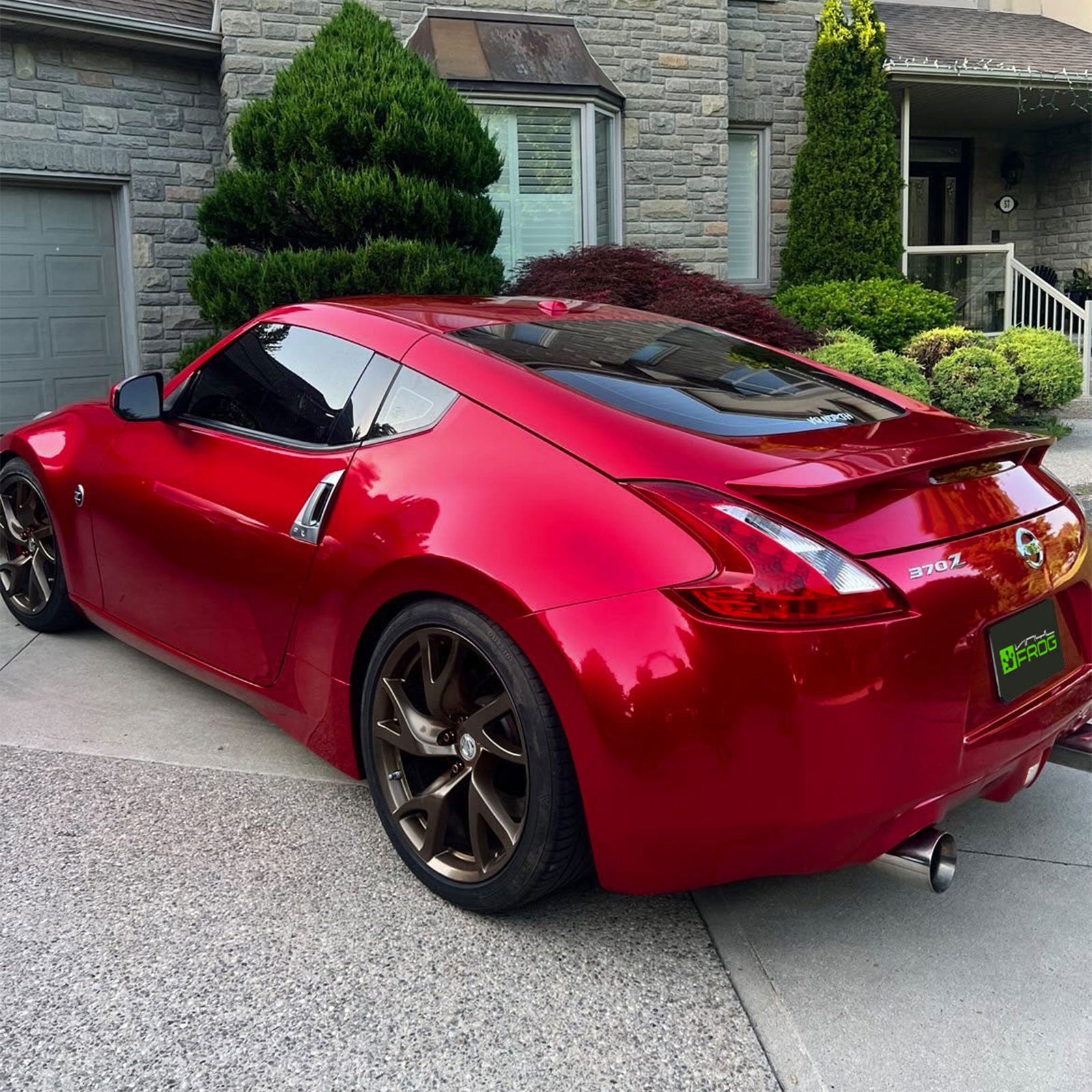 Nissan 370Z Rear Side in Glossy Metallic Vampire Red Color PPF