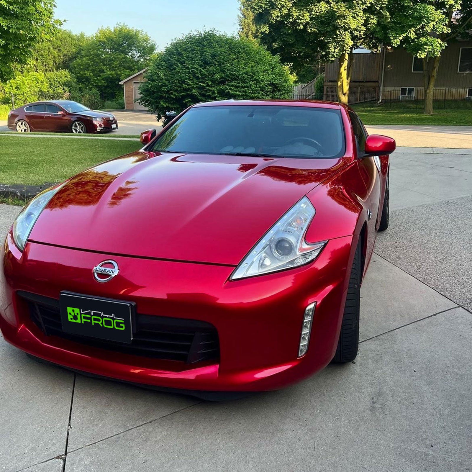 Nissan 370Z in Glossy Metallic Vampire Red Color PPF