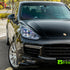 Porsche Cayenne wrapped in High Glossy Paint Black vinyl wrap.