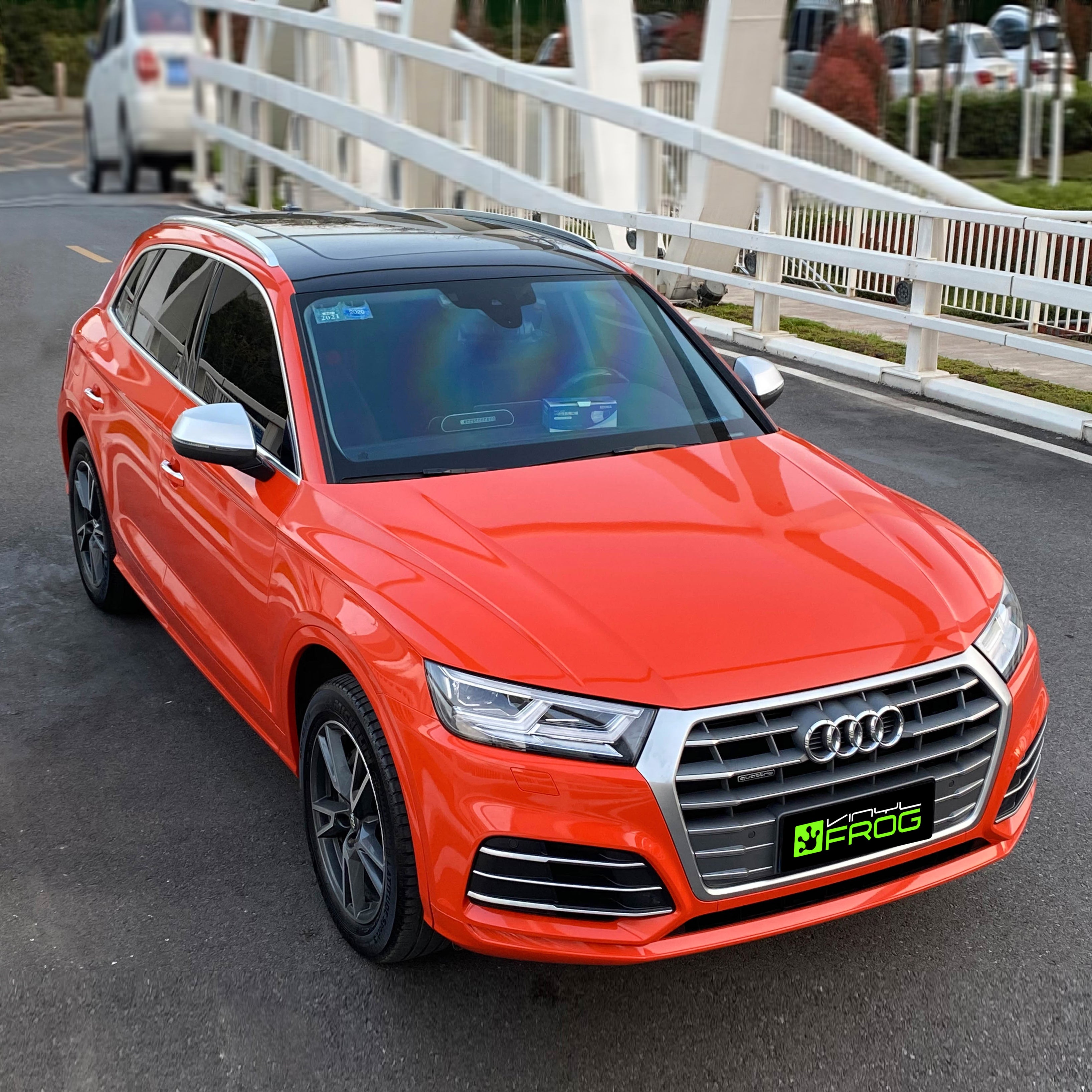 High Glossy Reddish Orange Vinyl Wrap