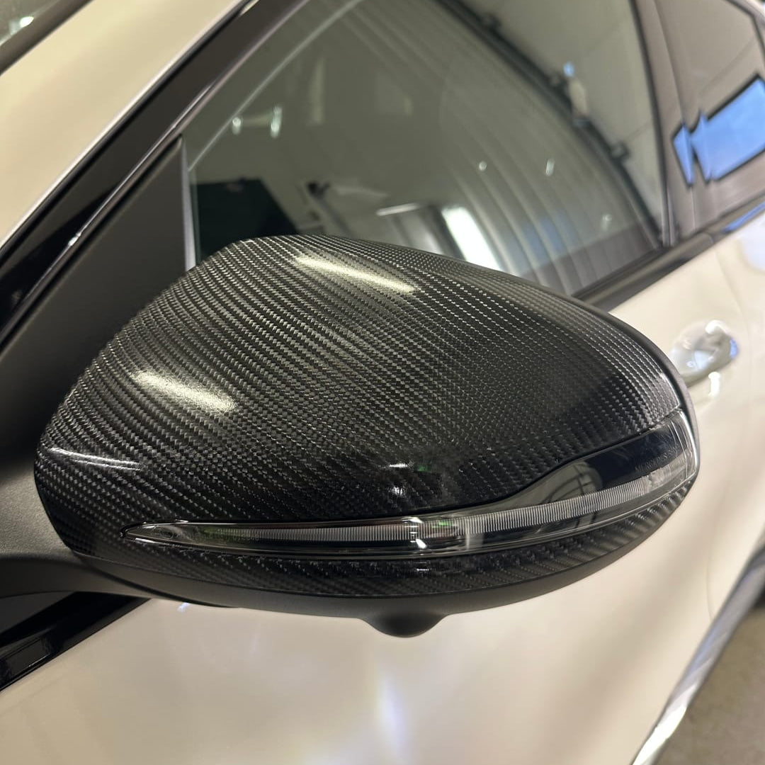 Glossy Spiral Black Carbon Fiber Vinyl Wrap