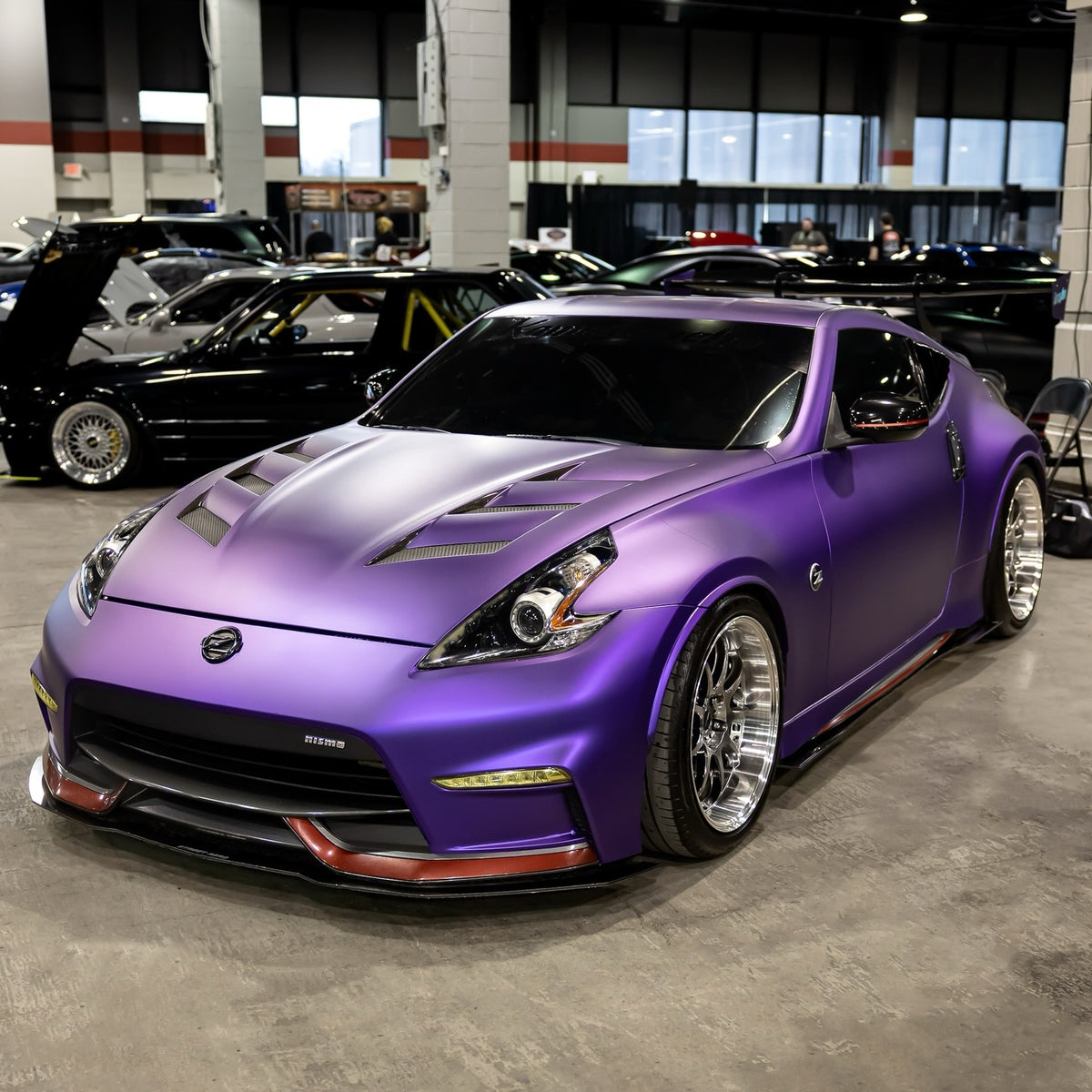Matte Metallic Eminence Purple Vinyl Wrap on sports car 