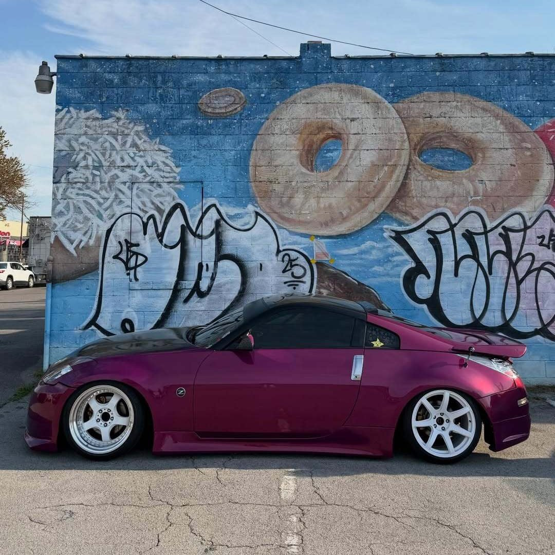 Glossy Metallic Rich Maroon Vinyl Wrap side view