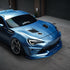 Glossy Metallic Silver Lake Blue Vinyl Wrap