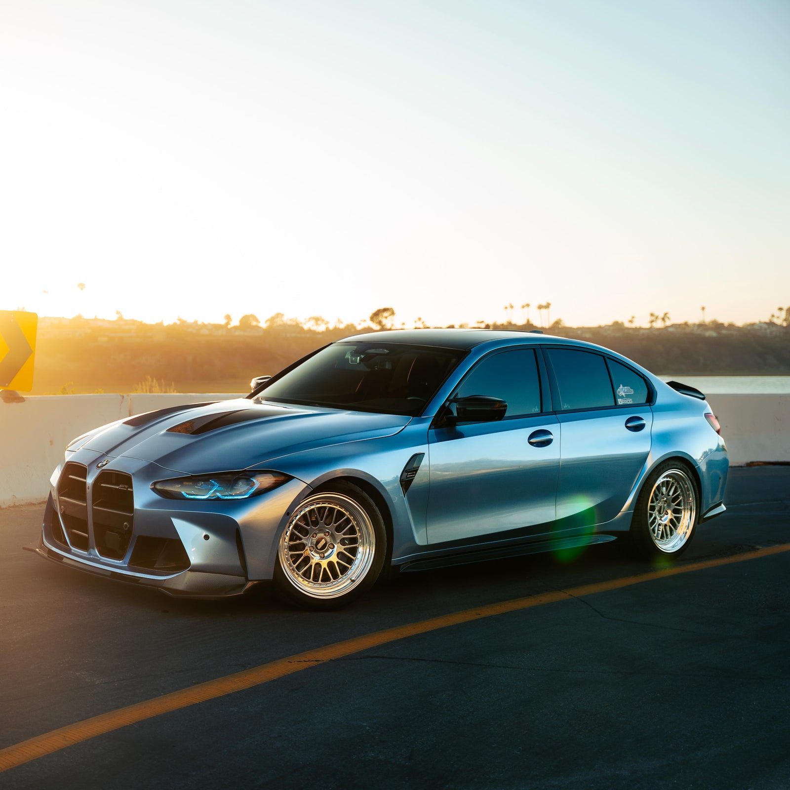 Glossy Metallic Silver Lake Blue Vinyl Wrap