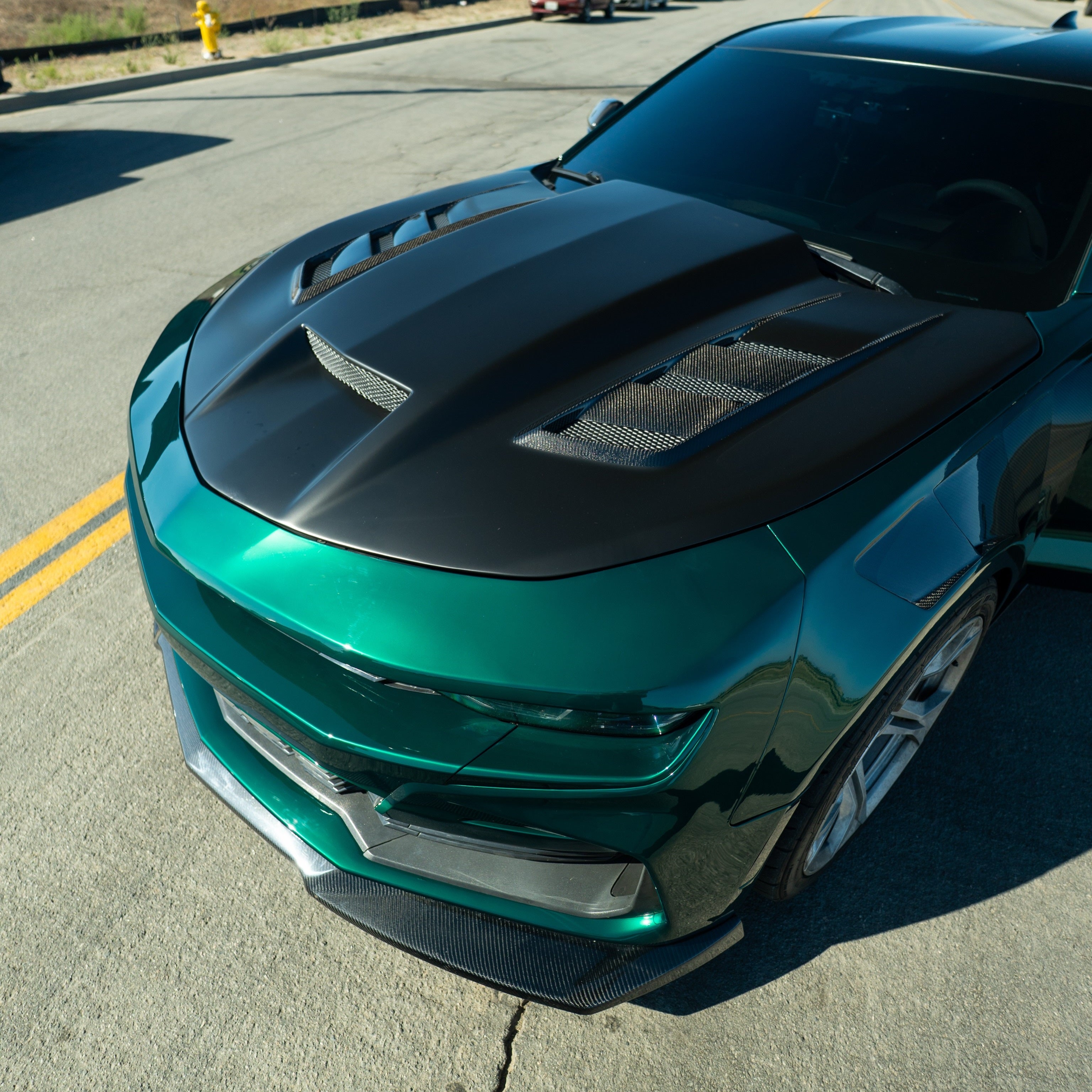 Roofline wrapped in Glossy Metallic La Salle Green Vinyl Wrap.