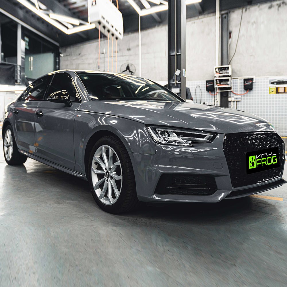 Super Glossy Nardo Gray car wrap.